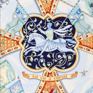 Hermes La Vie a Cheval Silk Scarf
